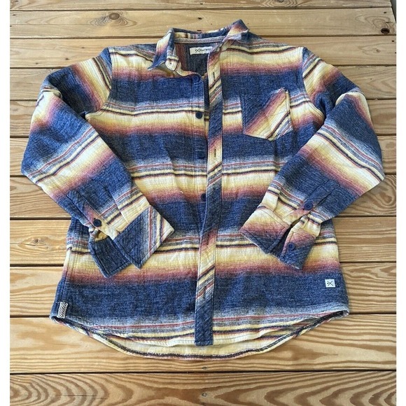 Depart West Long Sleeve Button Up Shirt Size Large Women’s Yellow Red - Picture 1 of 9